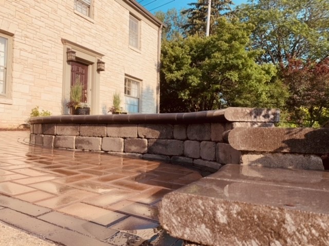 Paver patio & sitting wall