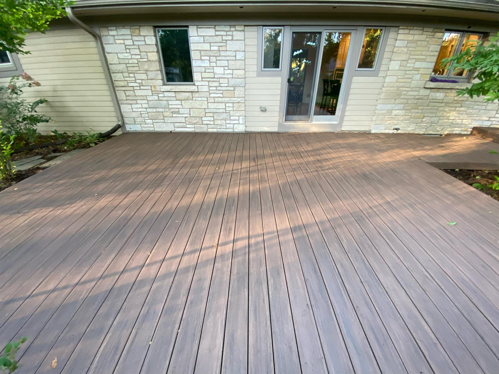 Wooden backyard deck 