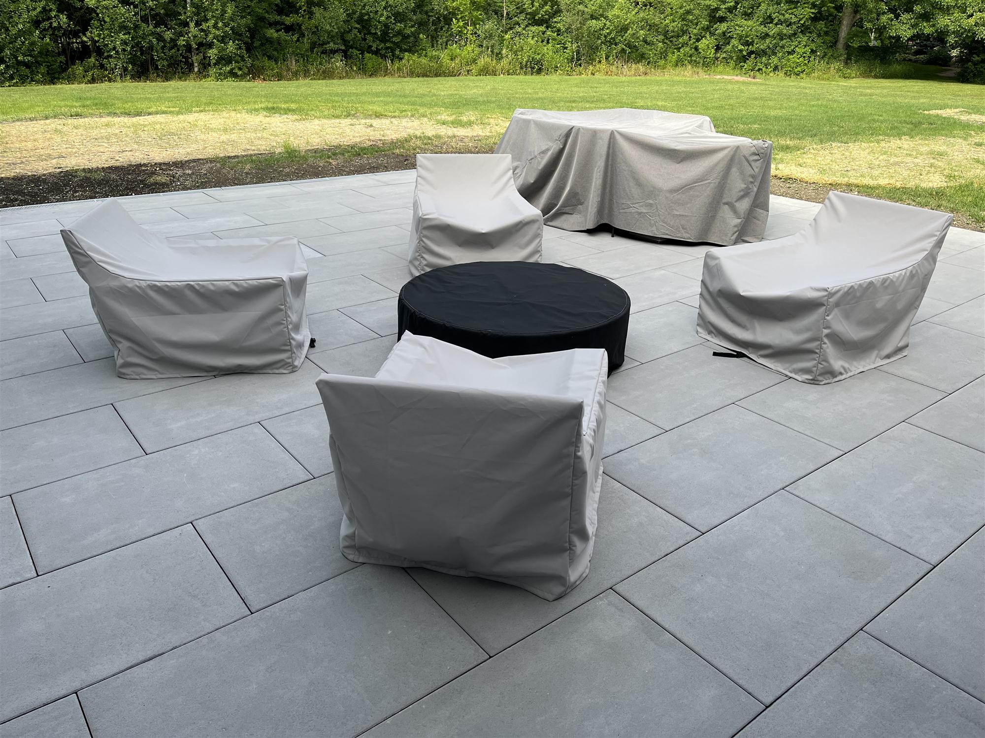 Backyard patio seating area