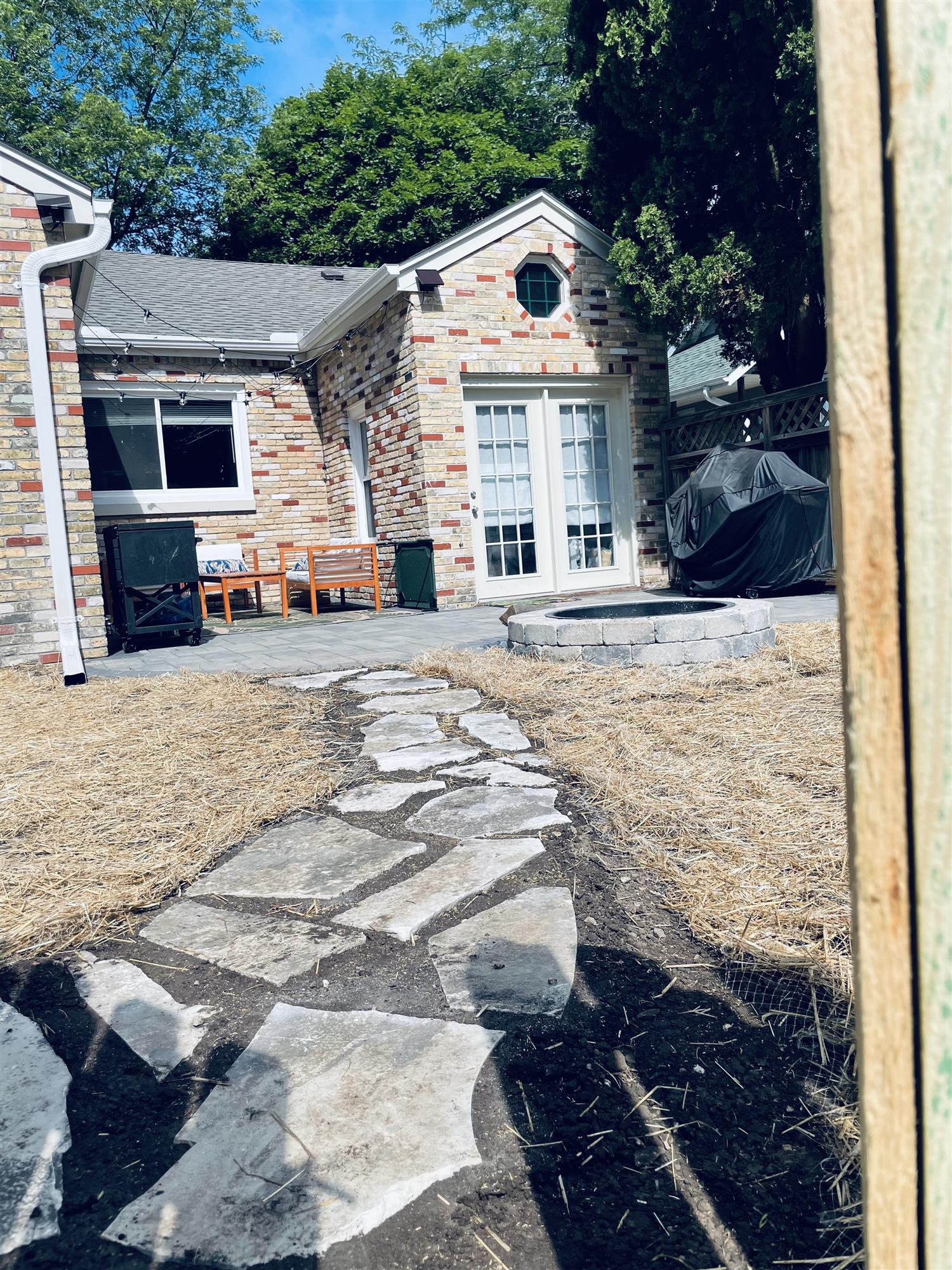 Backyard stone pathway 