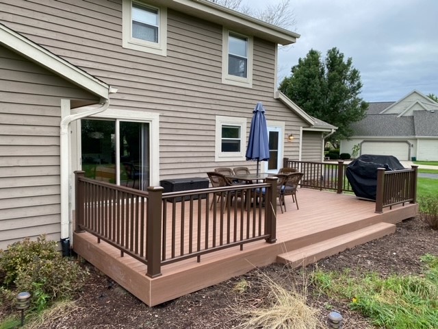 Wooden Deck in Backyard