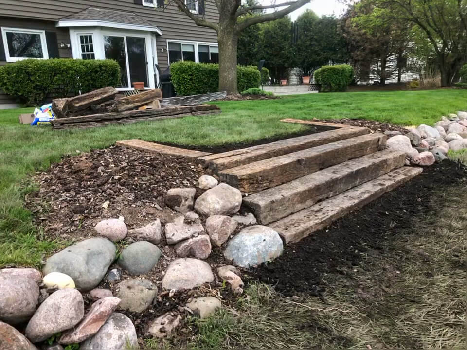 Stone retaining wall 