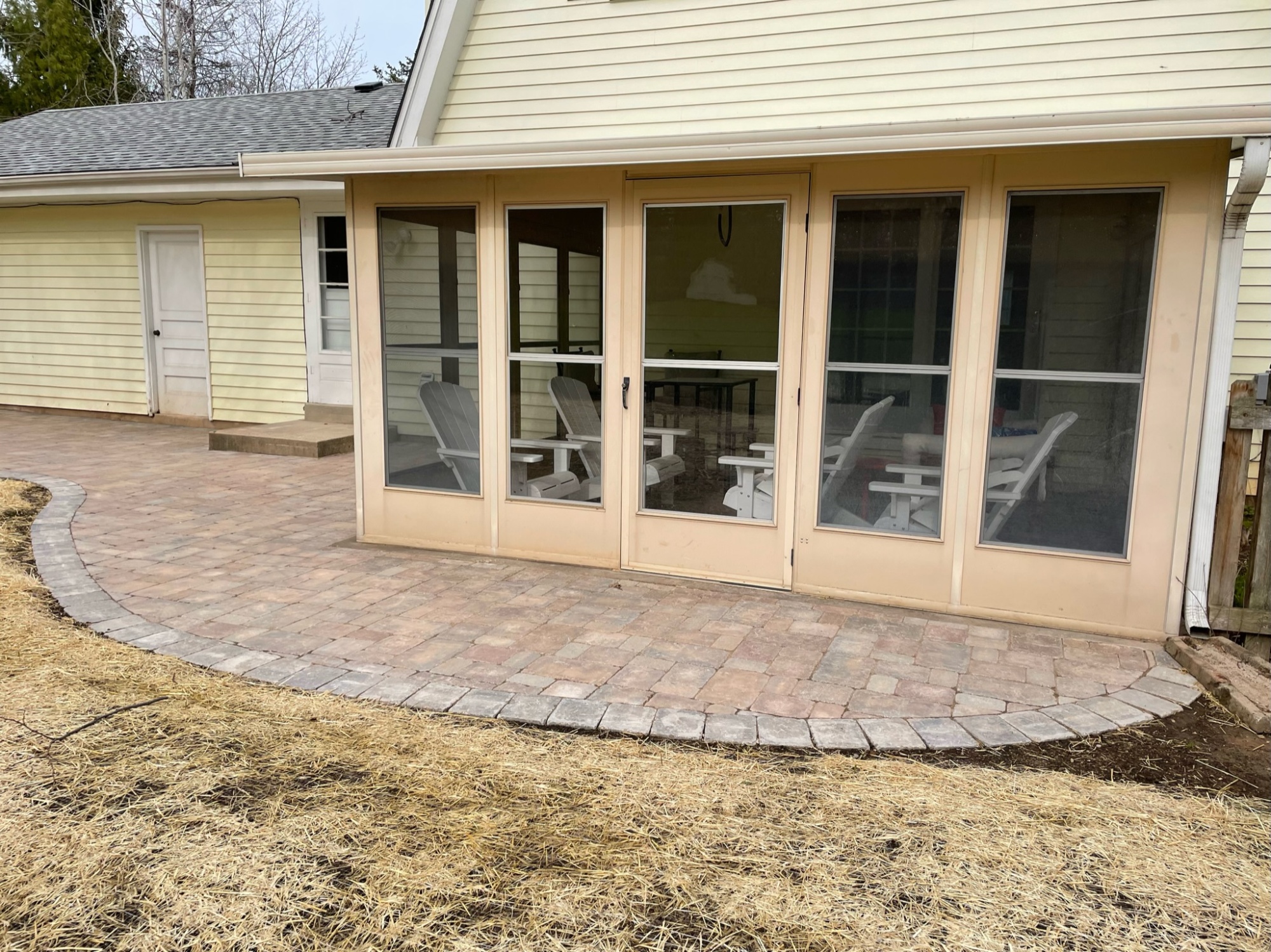 Stone Patio outside sunroom 